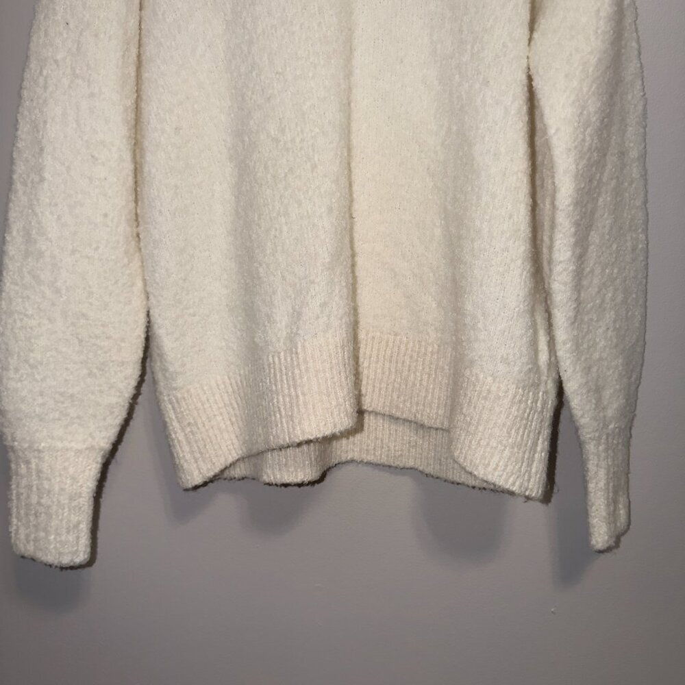 Aerie Cream Oversized V Neck Sweater Size S Soft Cozy Knit Pullover Top - Picture 5 of 7